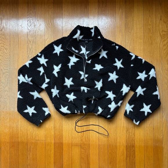 HYFVE Black & White Star Fleece Half Zip PullOver - Picture 1 of 12